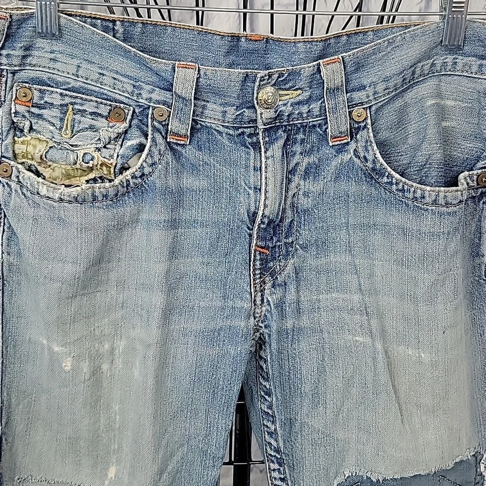 Y2K Rare True Religion Camo Flap Straight Flared Baggy Jeans‎ 34/32